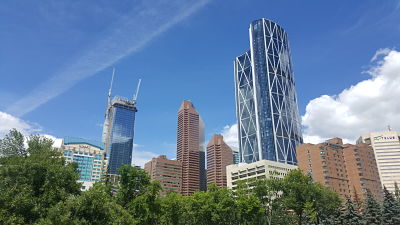 Calgary skyline from olympic plazza